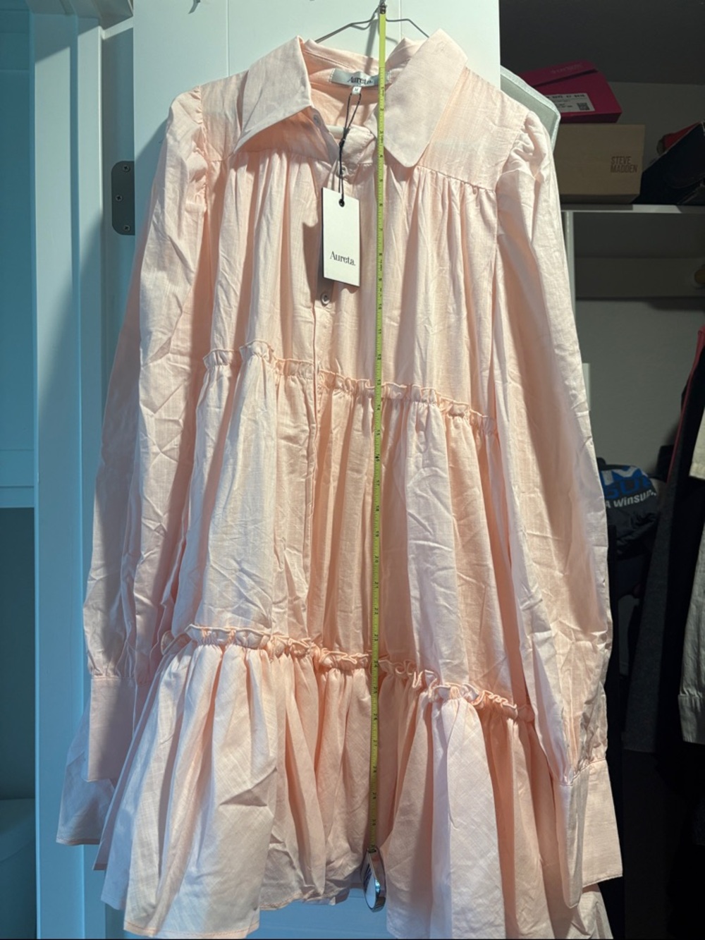 Aureta Pink Long-Sleeve Tiered Ruffle Dress - Picture 5 of 7